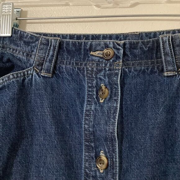 Vintage Y2K Blue Denim Western Cowgirl Cottagecore Retro Midi Skirt Size 16 - Picture 4 of 8